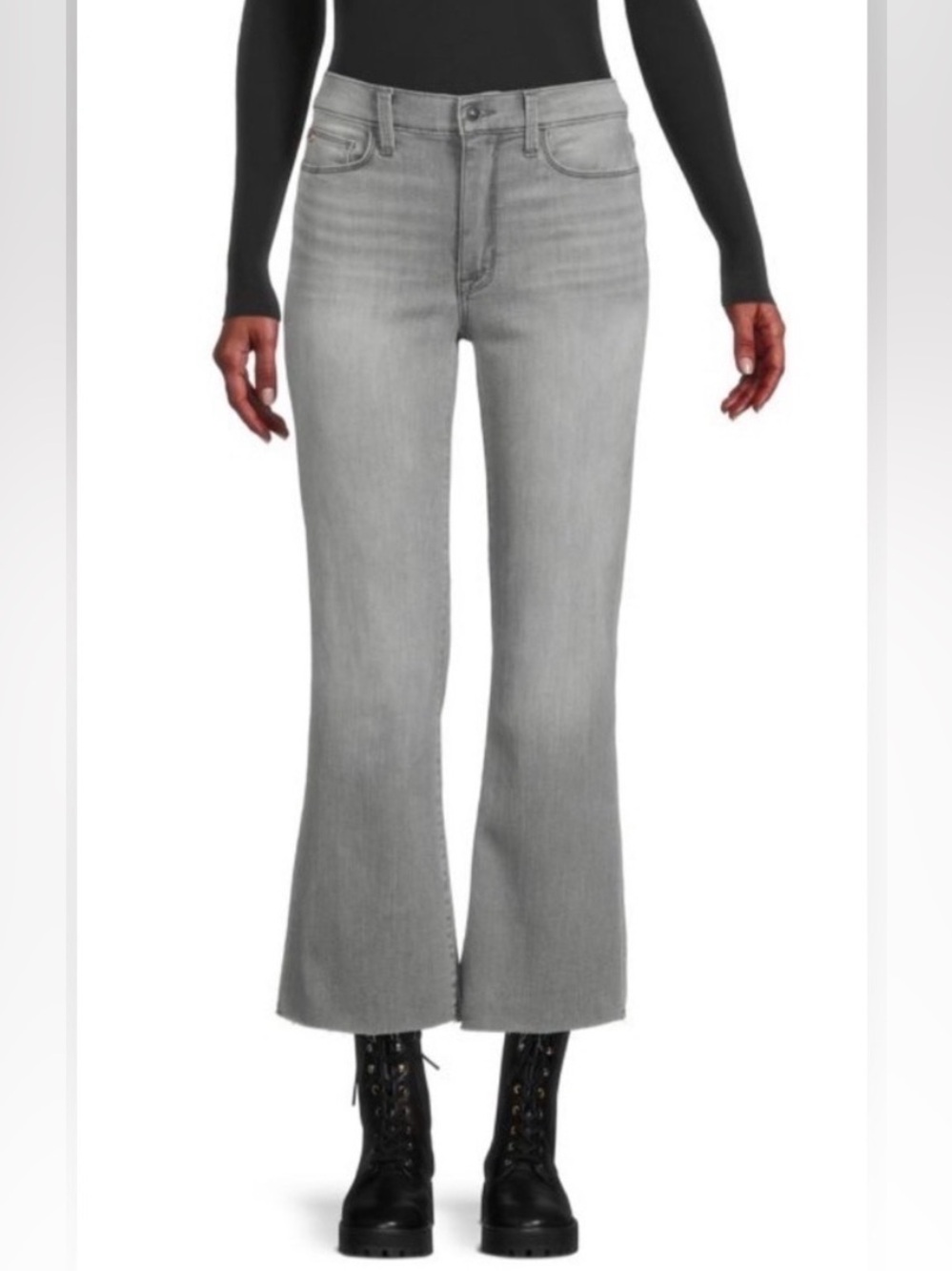 Hudson’s  High-Rise Cropped Flare Jeans - Gray